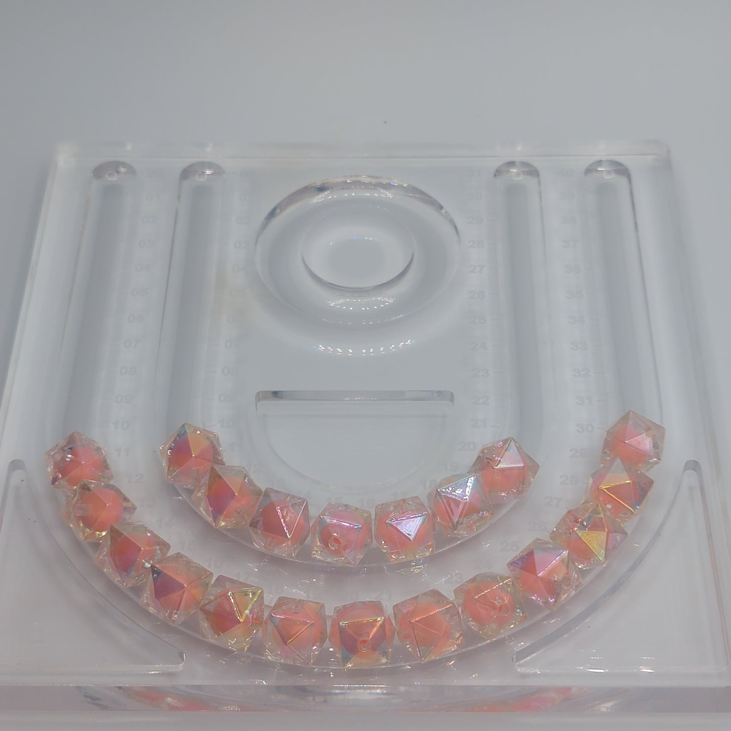 Iridescent Transparent Polygon Bead, ~16mm, 10pcs