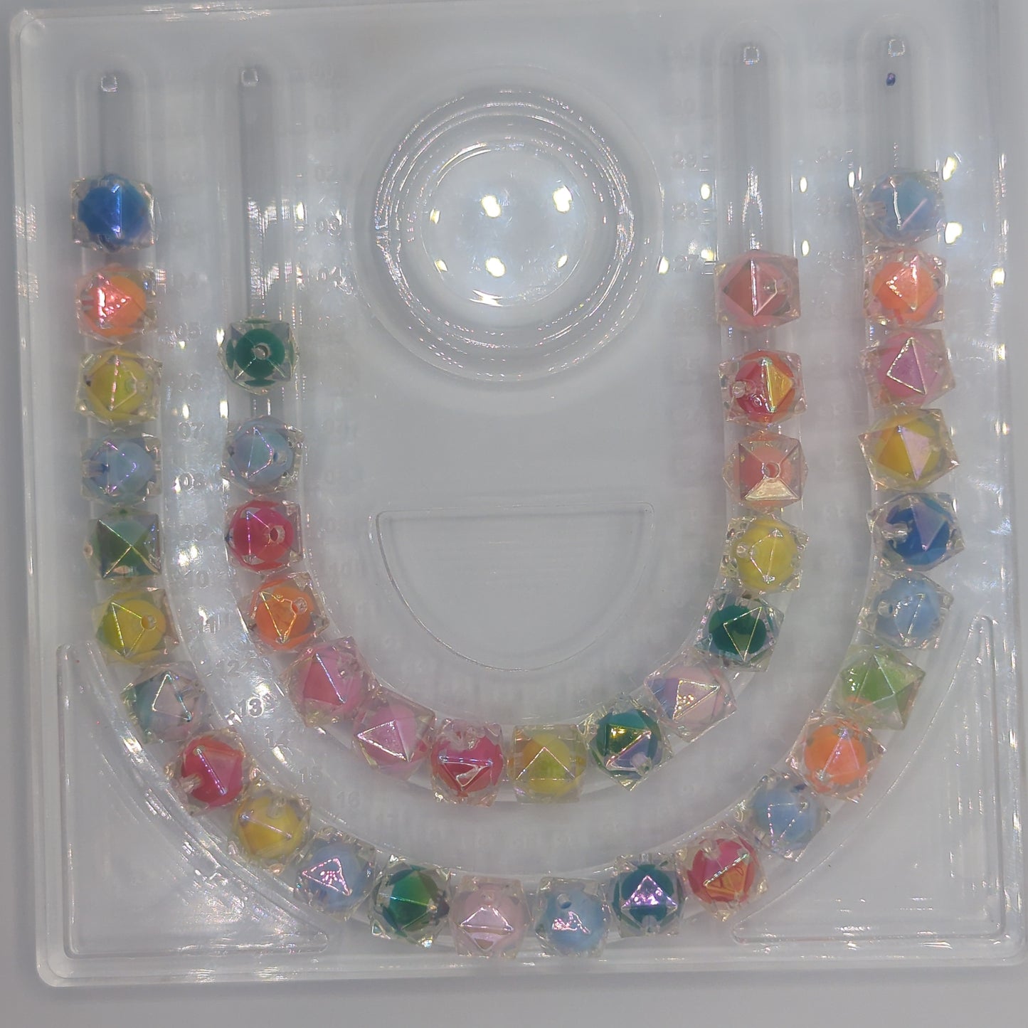 Iridescent Transparent Polygon Bead, ~16mm, 10pcs