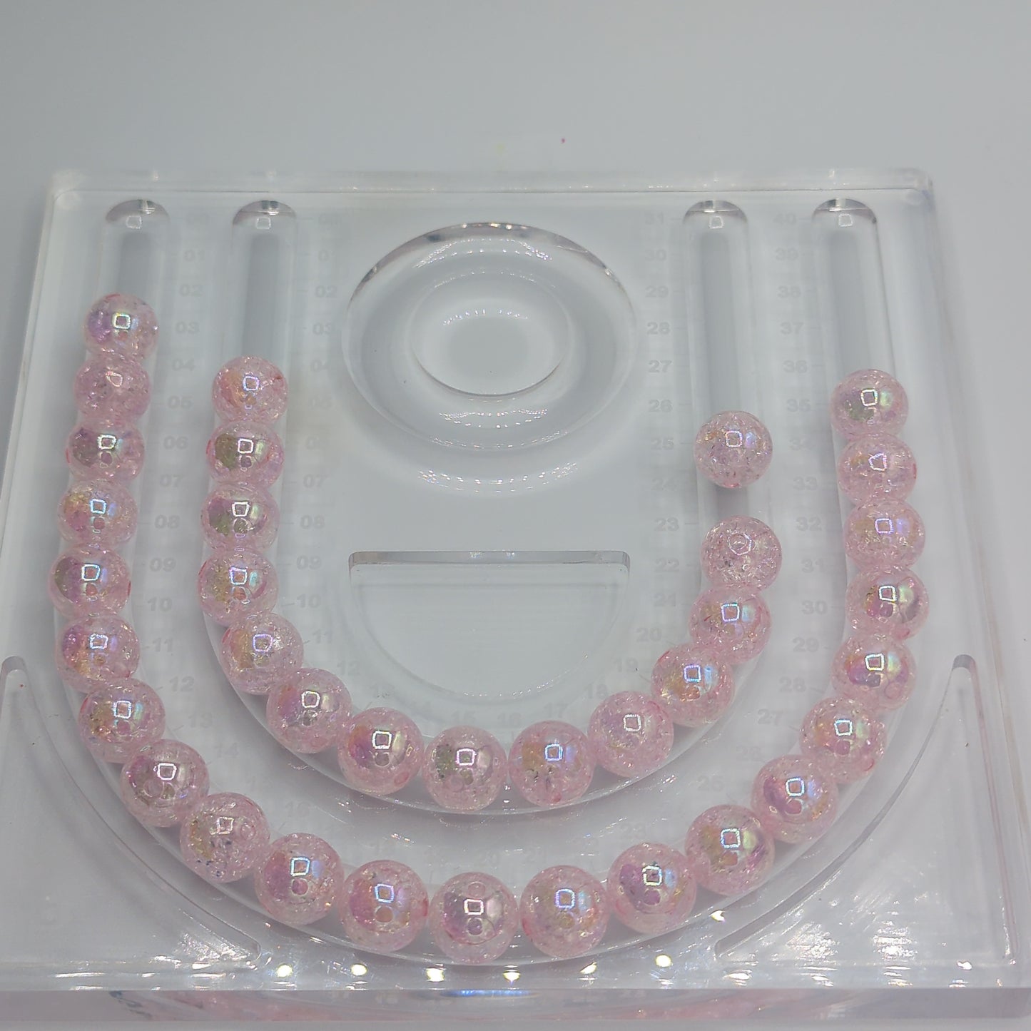 Cracked Iridescent/Glossy Round Acrylic Beads - 16mm, 10pcs