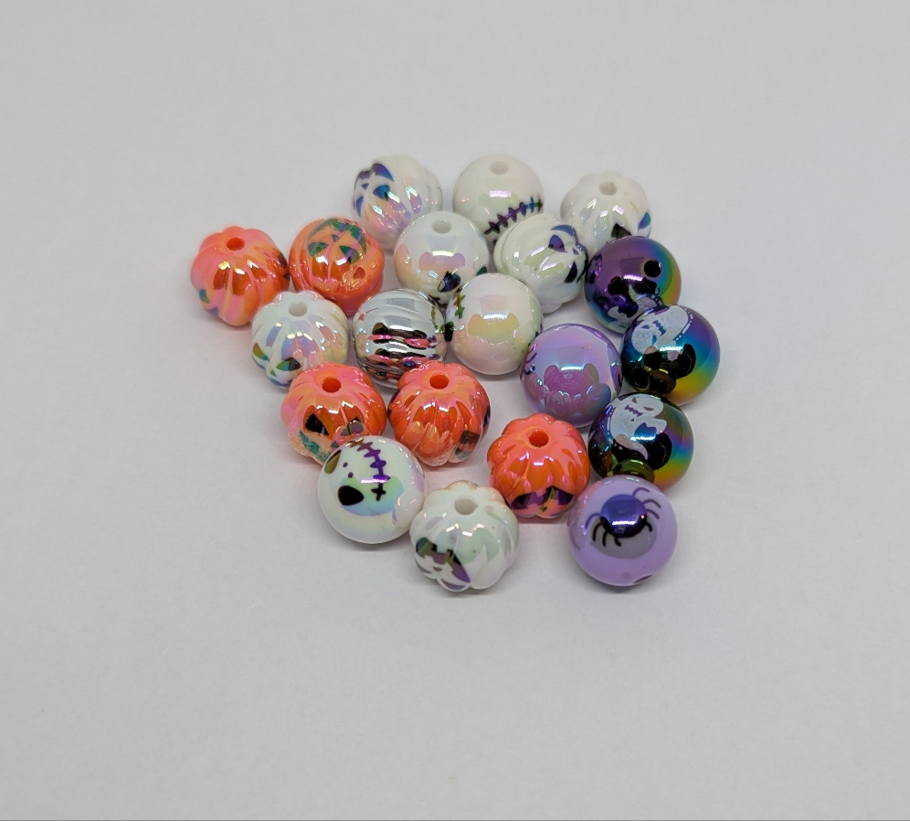 16mm Halloween Iridescent Bead - 5 pcs