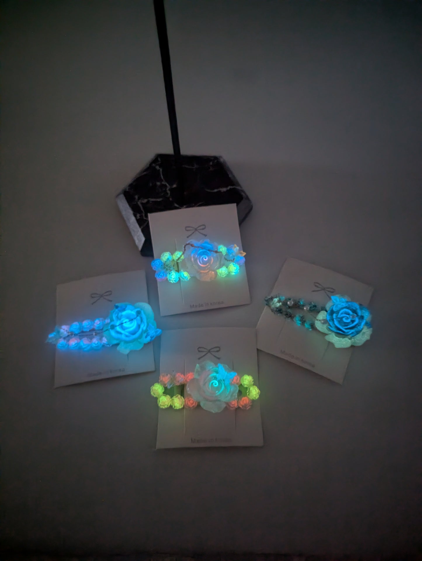 Elegant Floral Hair Clip - 100% Handmade (Glow in the Dark)