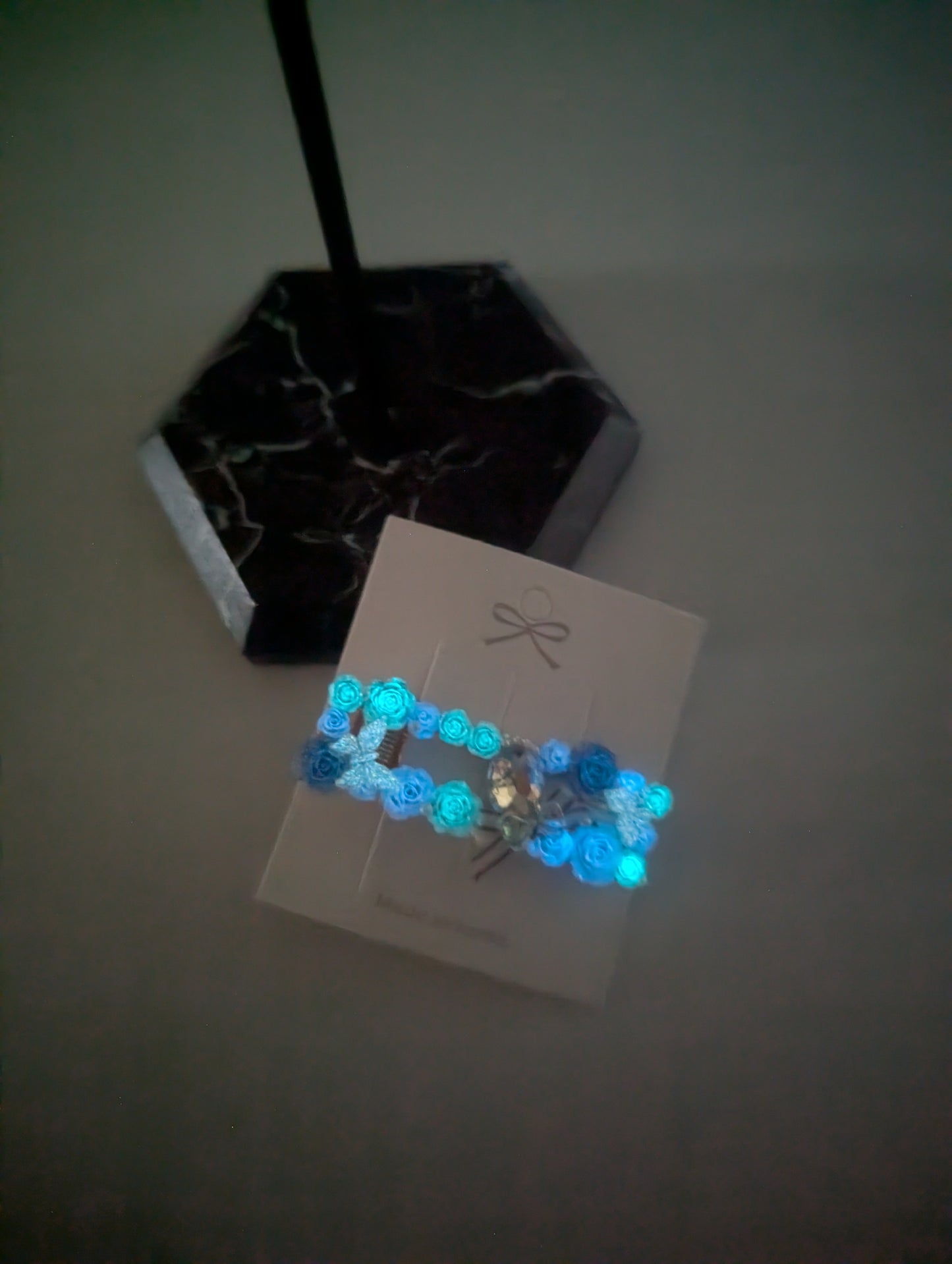 Glamorous Flower Hair Clip - 100% Handmade (Glow in the Dark)