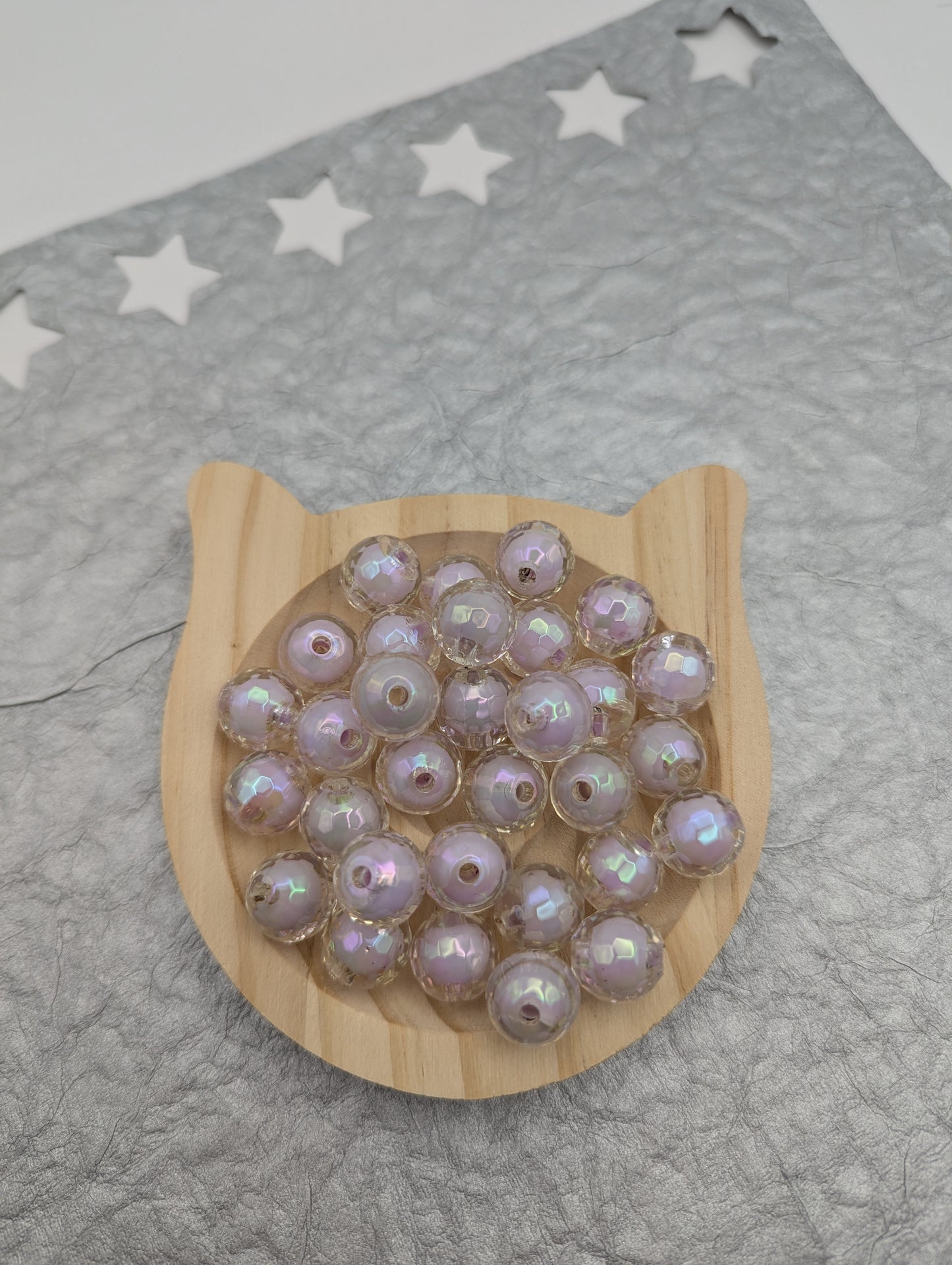 14mm Irrdiscent Disco Beads, 10 Pcs