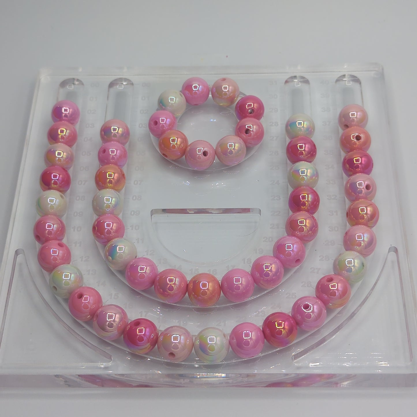 Iridescent/Glossy Round Acrylic Beads - ~16mm, 10pcs