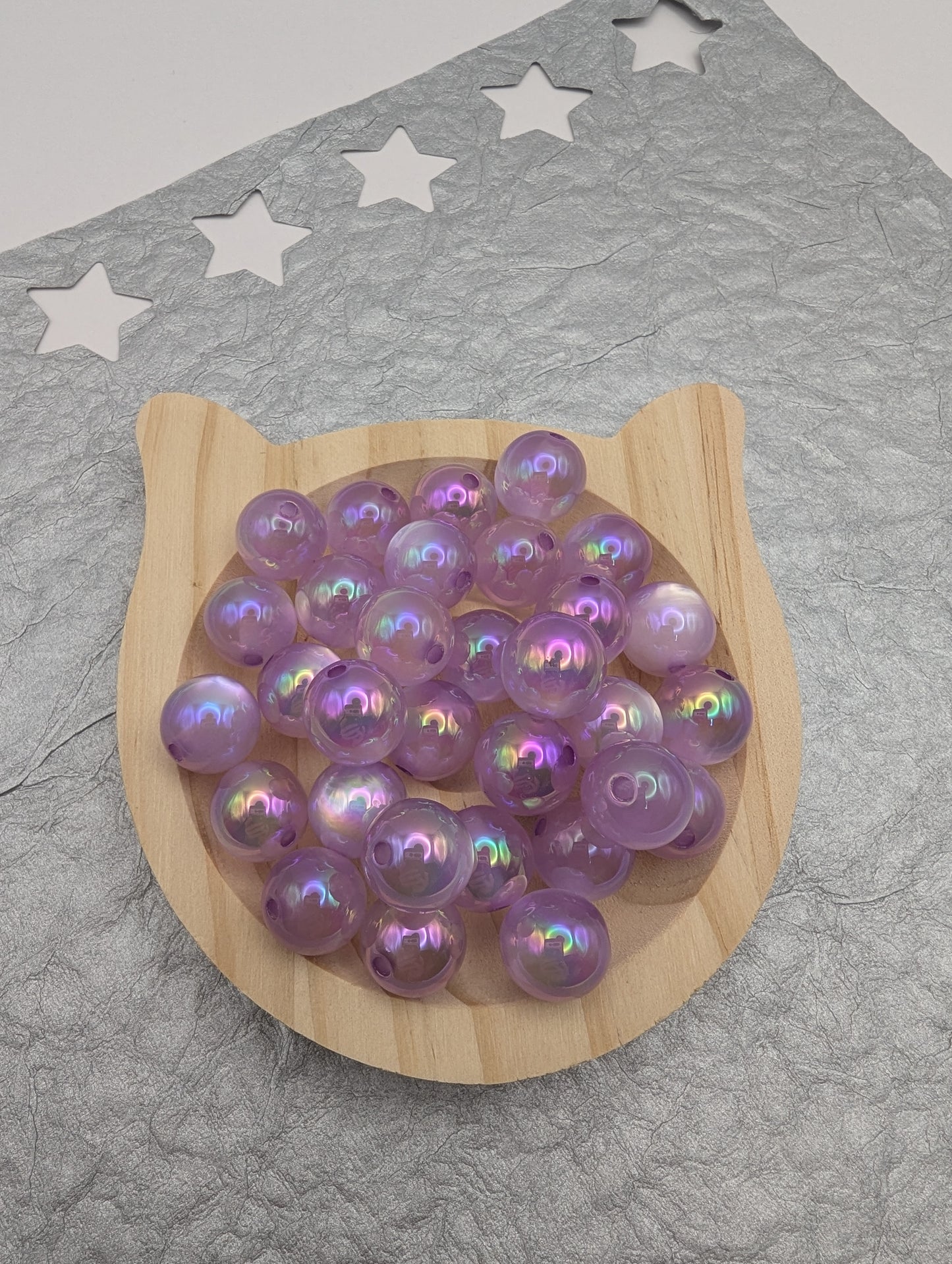15 mm Shimmer Cat Eye Beads - 10 Pcs