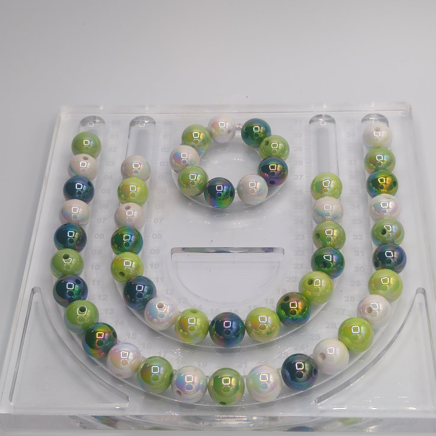 Iridescent/Glossy Round Acrylic Beads - ~16mm, 10pcs