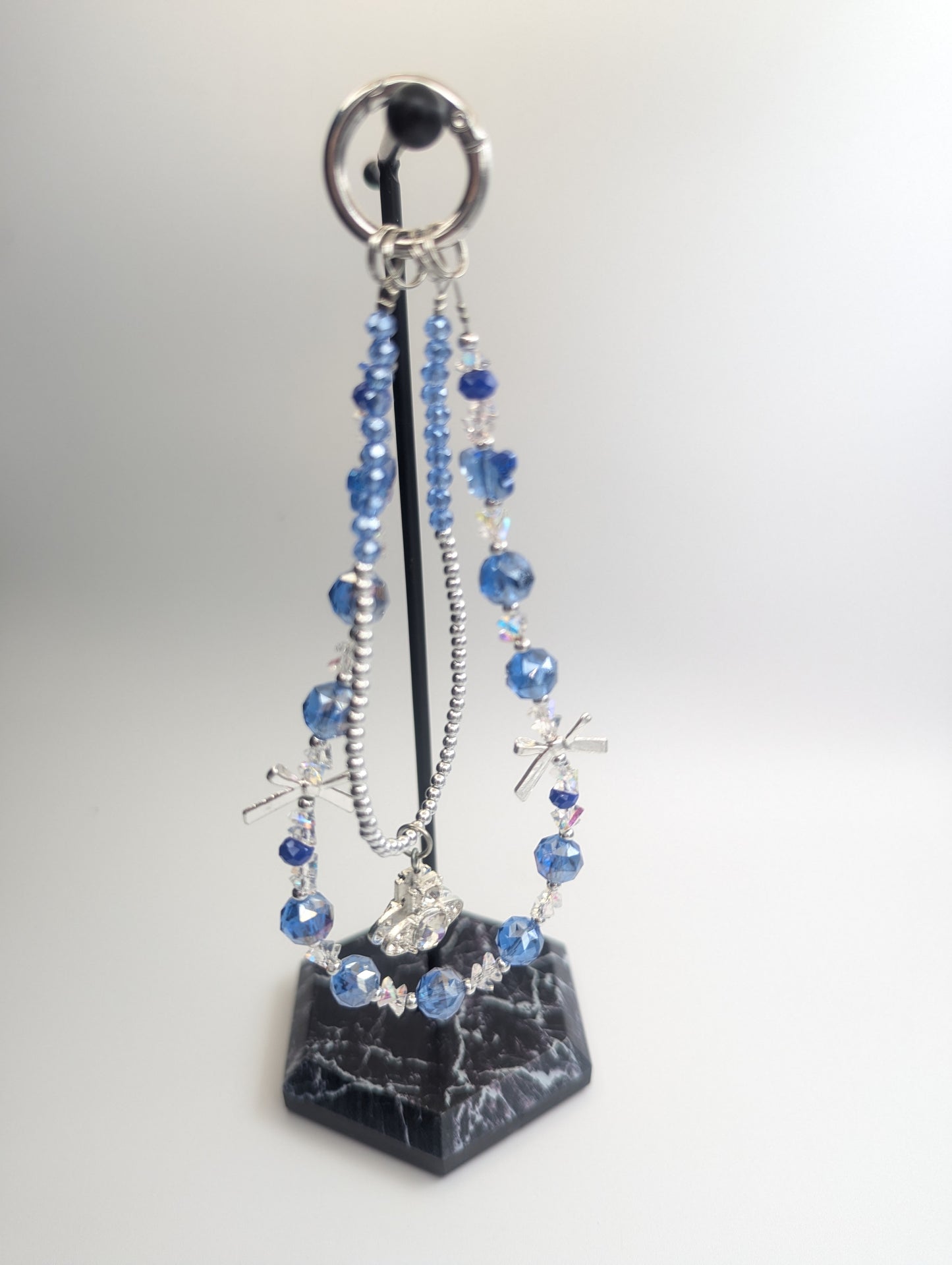 Glacial Breeze - Handmade bead lanyard/key chain