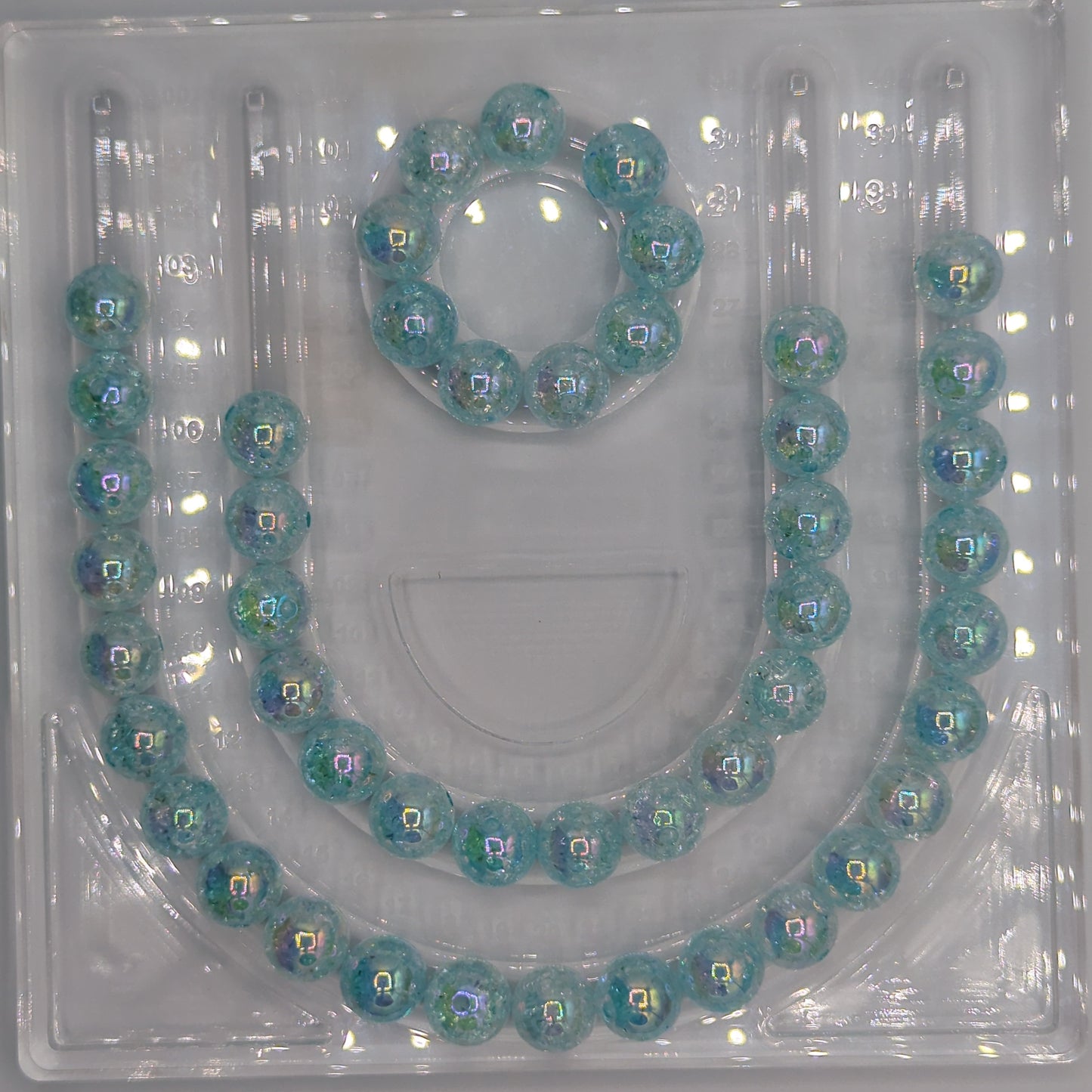 Cracked Iridescent/Glossy Round Acrylic Beads - 16mm, 10pcs
