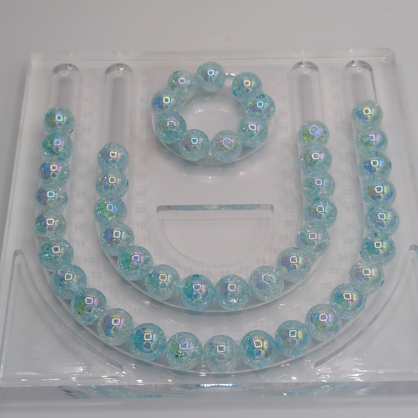 Cracked Iridescent/Glossy Round Acrylic Beads - 16mm, 10pcs