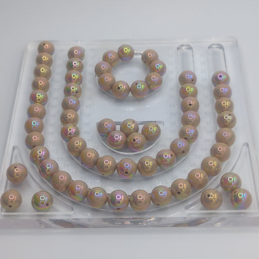 Iridescent Radiant Round Acrylic Beads - ~16mm, 10pcs
