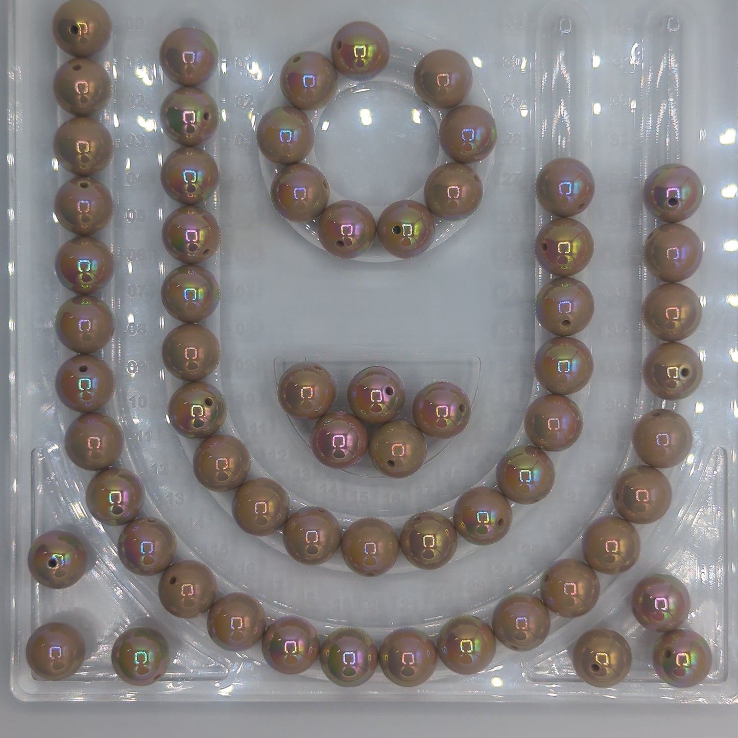 Iridescent Radiant Round Acrylic Beads - ~16mm, 10pcs
