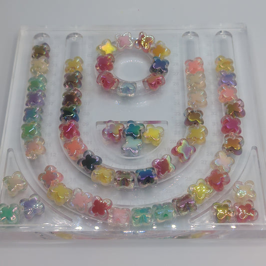 Iridescent Radiant Clover Acrylic Beads - 10pcs