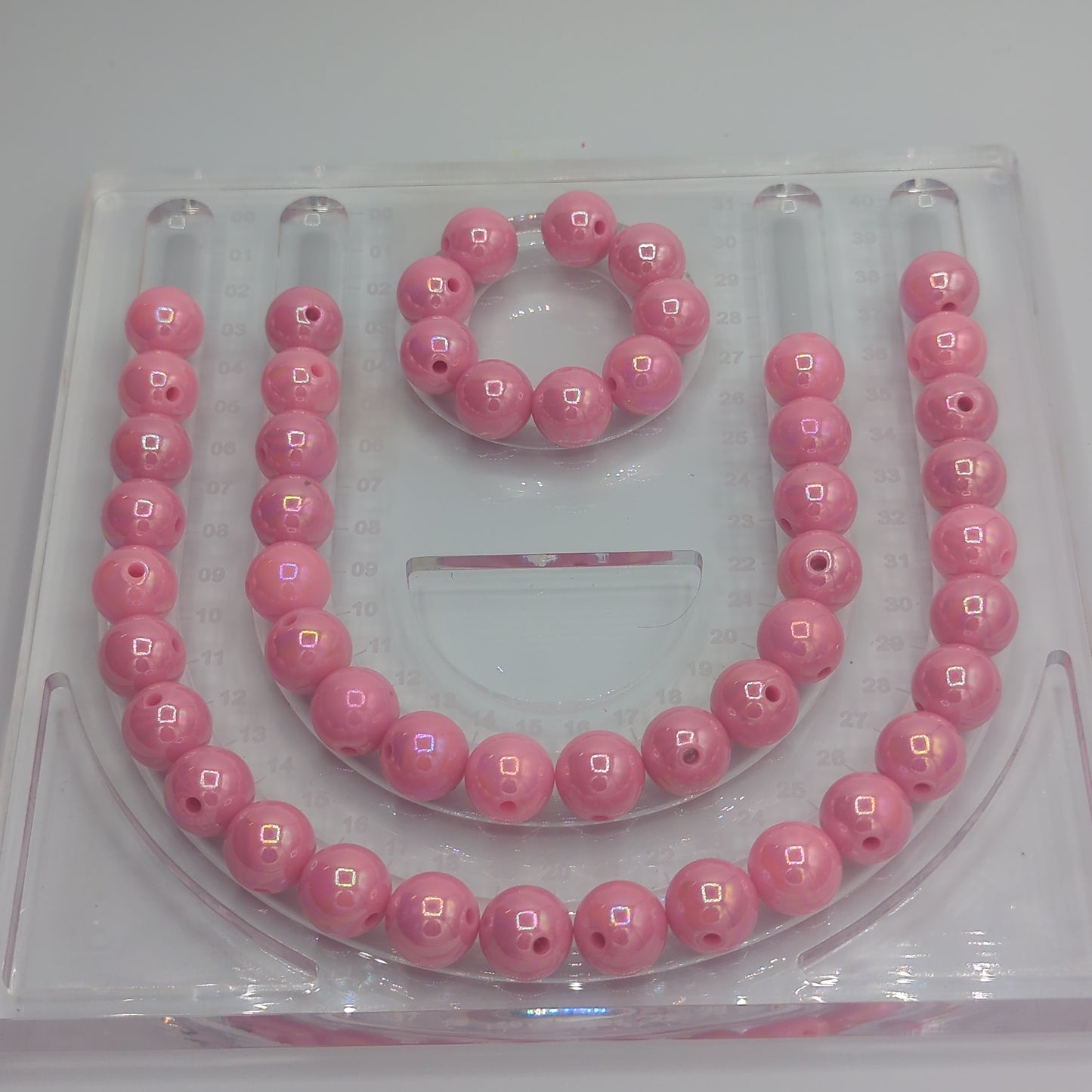 Iridescent/Glossy Round Acrylic Beads - ~16mm, 10pcs
