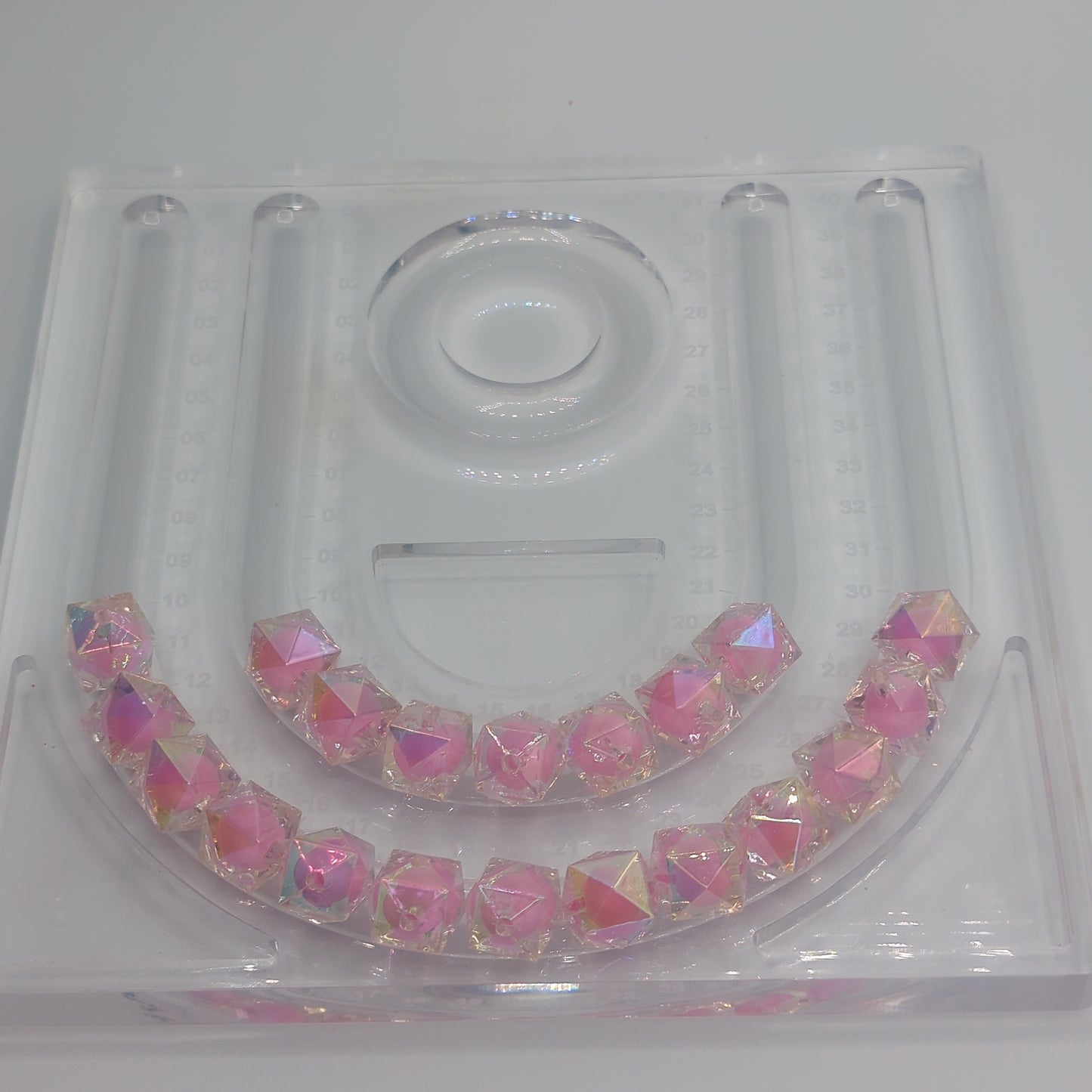 Iridescent Transparent Polygon Bead, ~16mm, 10pcs