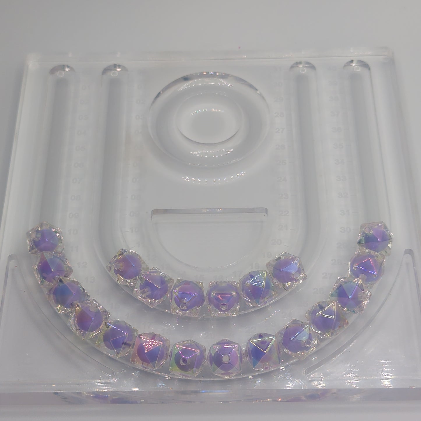 Iridescent Transparent Polygon Bead, ~16mm, 10pcs
