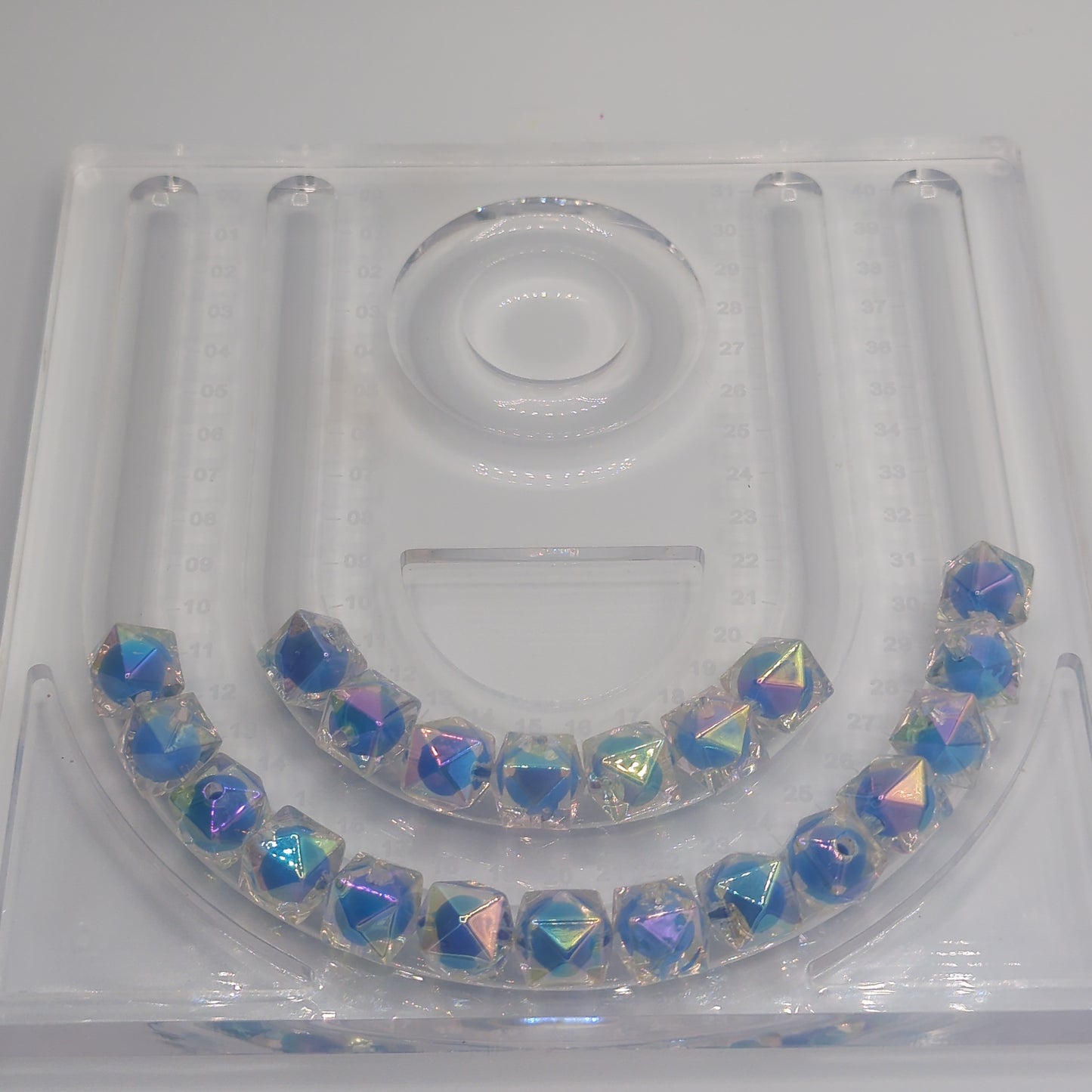 Iridescent Transparent Polygon Bead, ~16mm, 10pcs