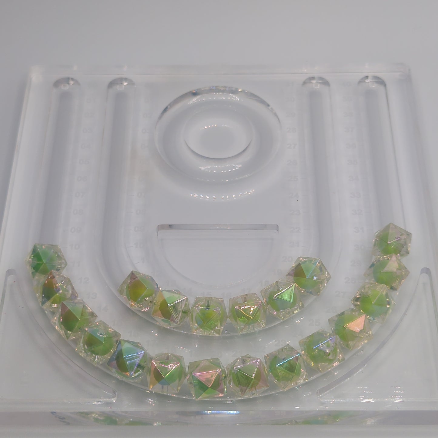 Iridescent Transparent Polygon Bead, ~16mm, 10pcs
