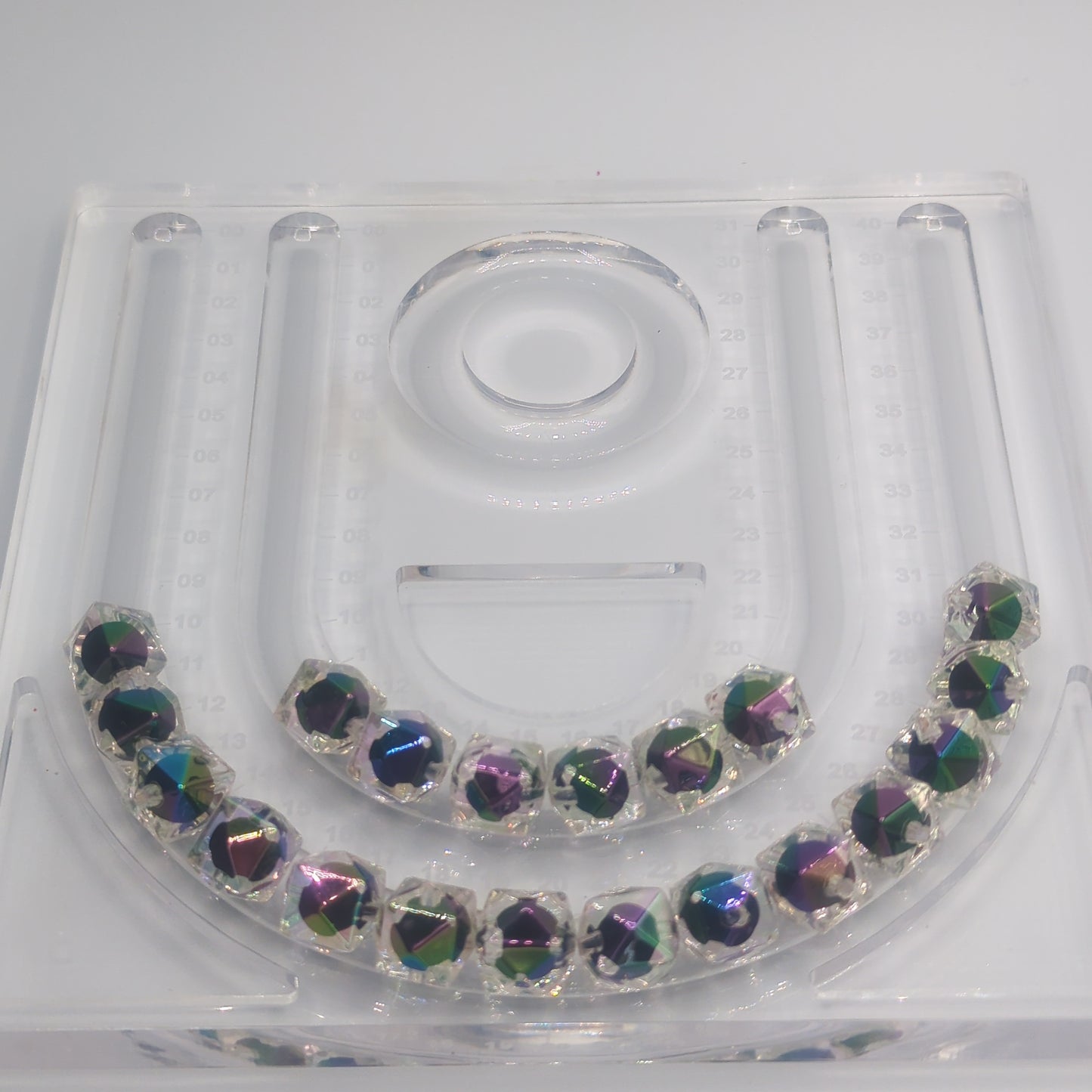 Iridescent Transparent Polygon Bead, ~16mm, 10pcs