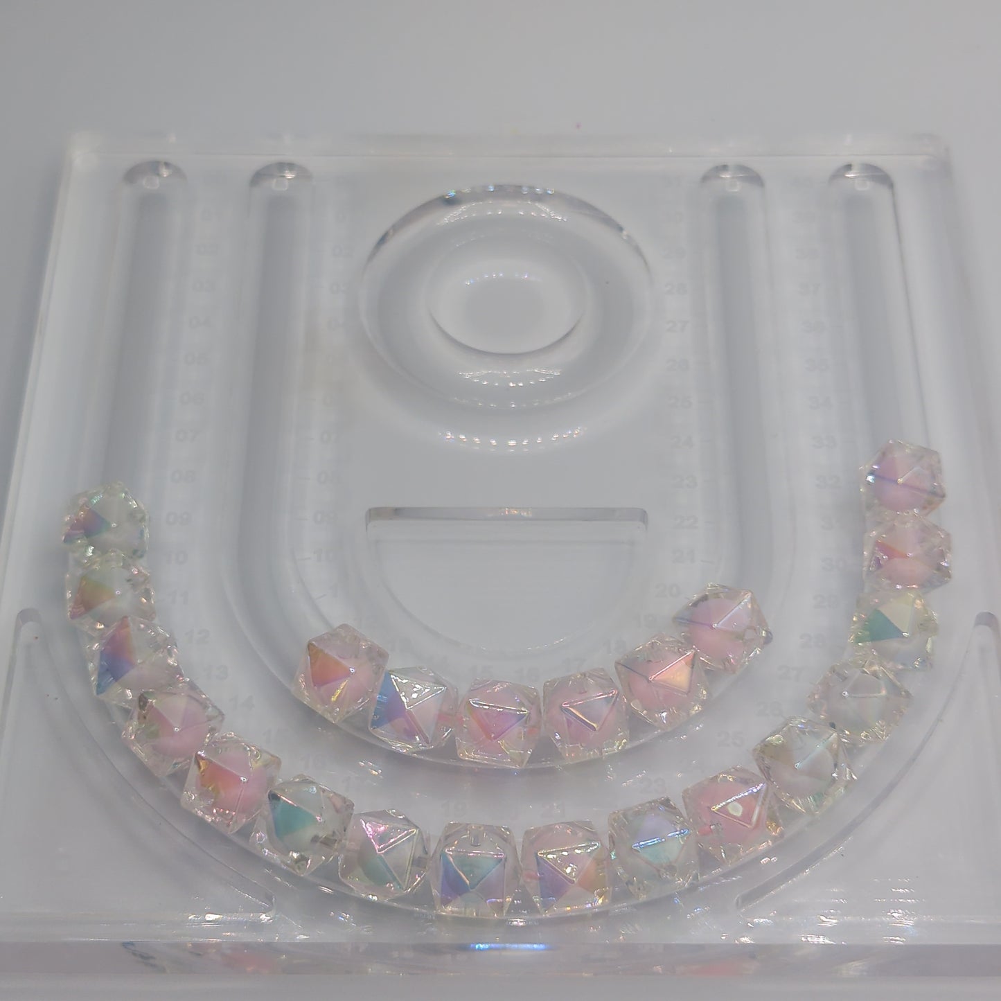 Iridescent Transparent Polygon Bead, ~16mm, 10pcs