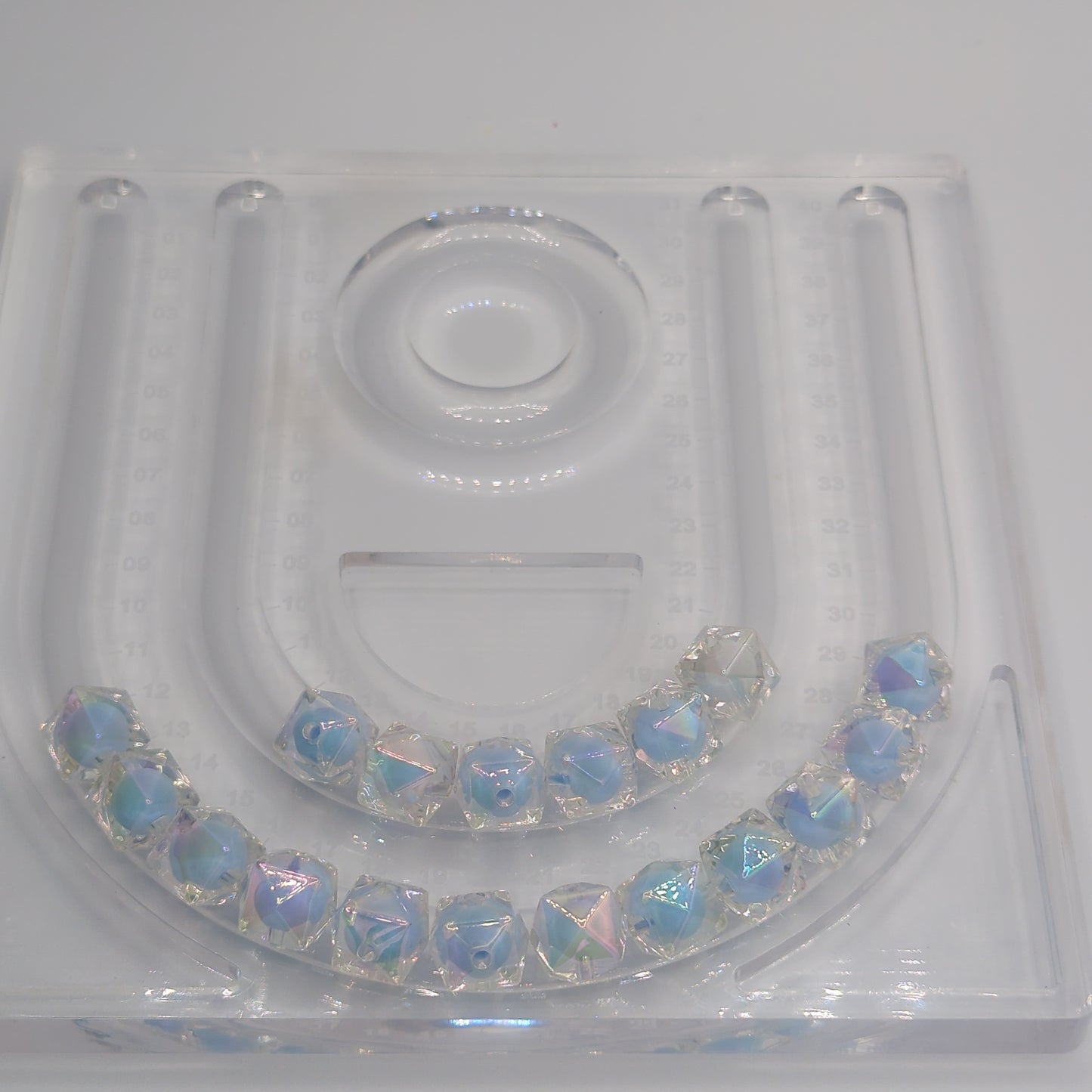 Iridescent Transparent Polygon Bead, ~16mm, 10pcs