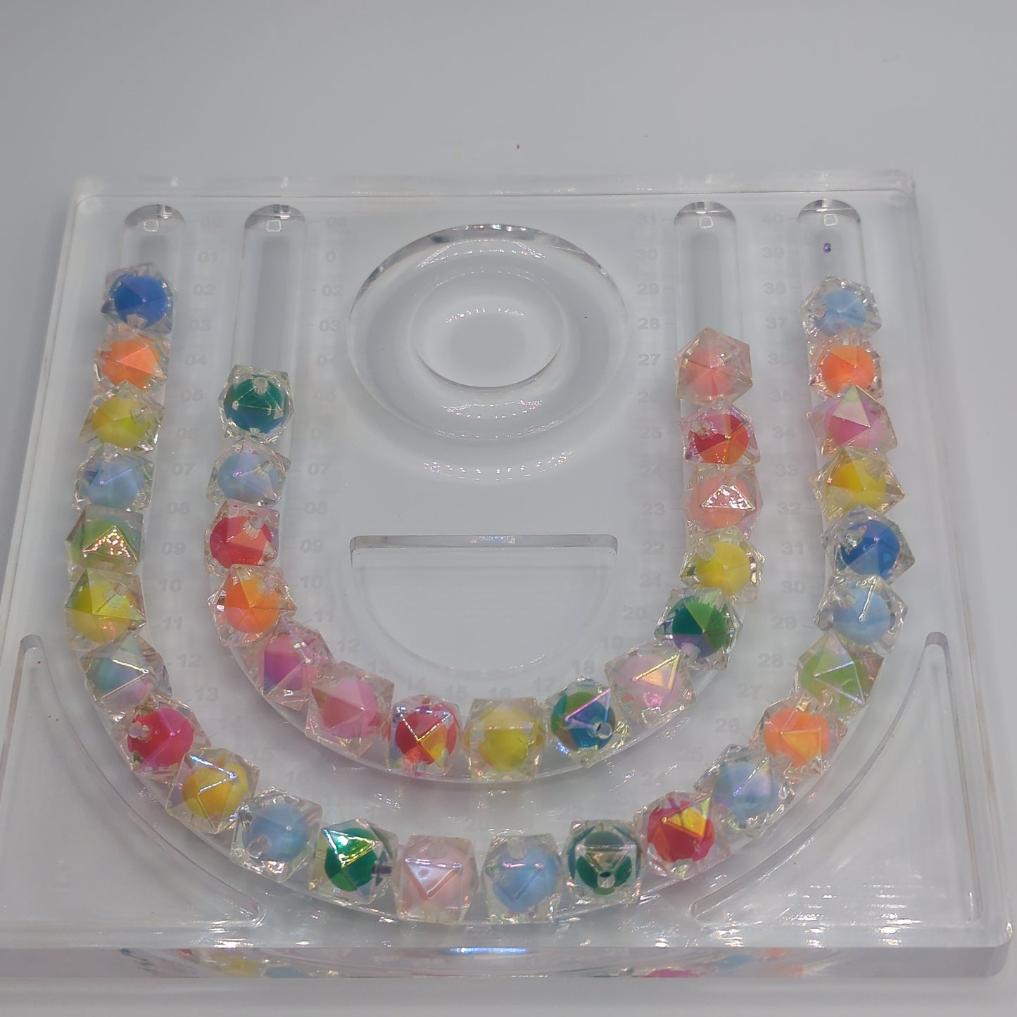 Iridescent Transparent Polygon Bead, ~16mm, 10pcs