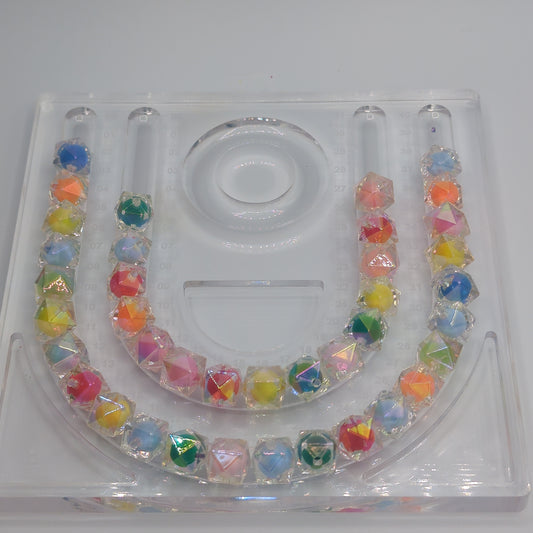 Iridescent Transparent Polygon Bead, ~16mm, 10pcs