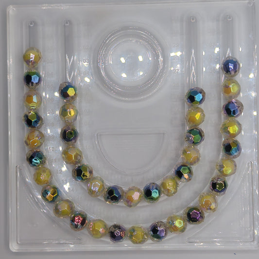 Iridescent Transparent Faceted Bead in Bead, 16mm, 10ct