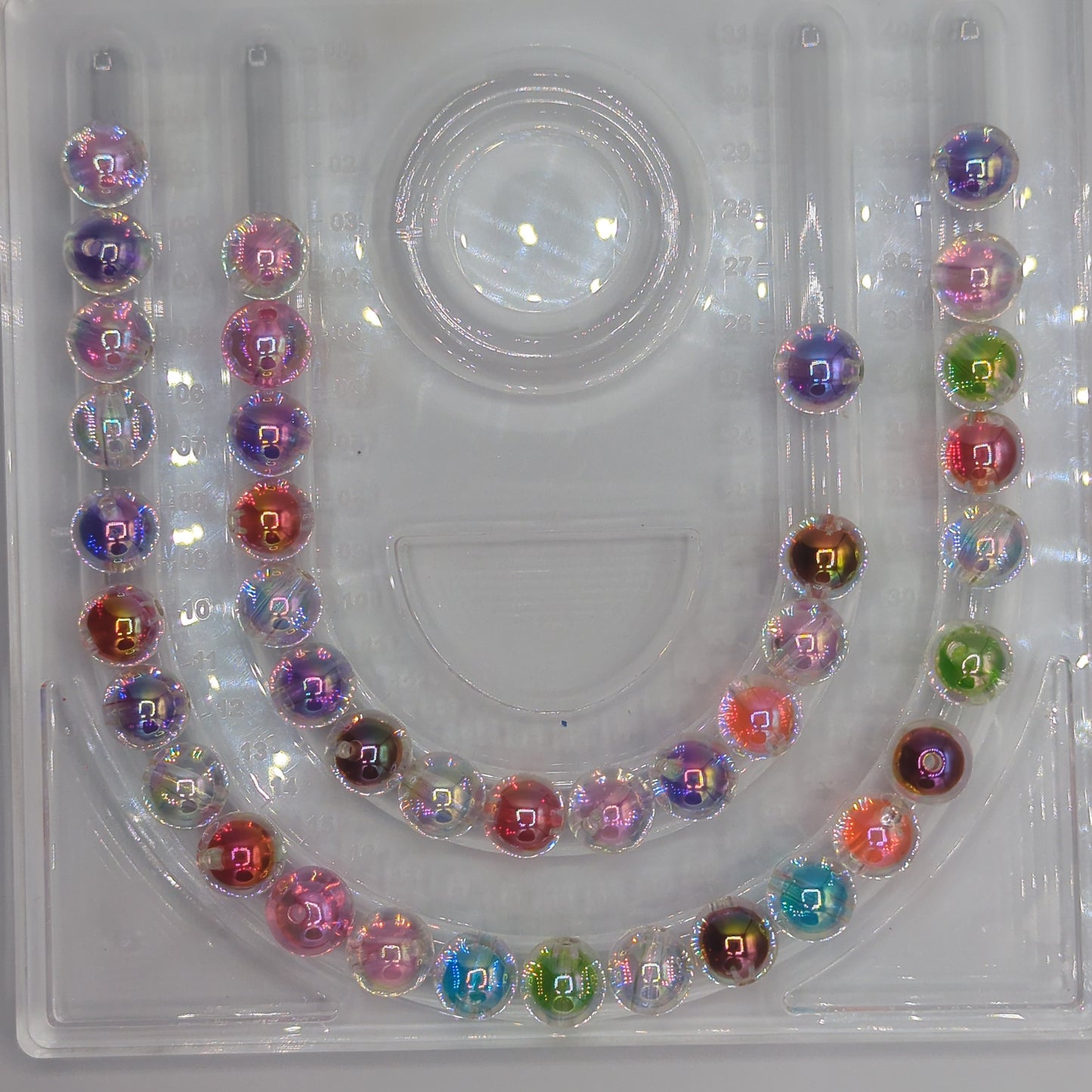 Iridescent Transparent Round Bead , ~16mm, 10ct
