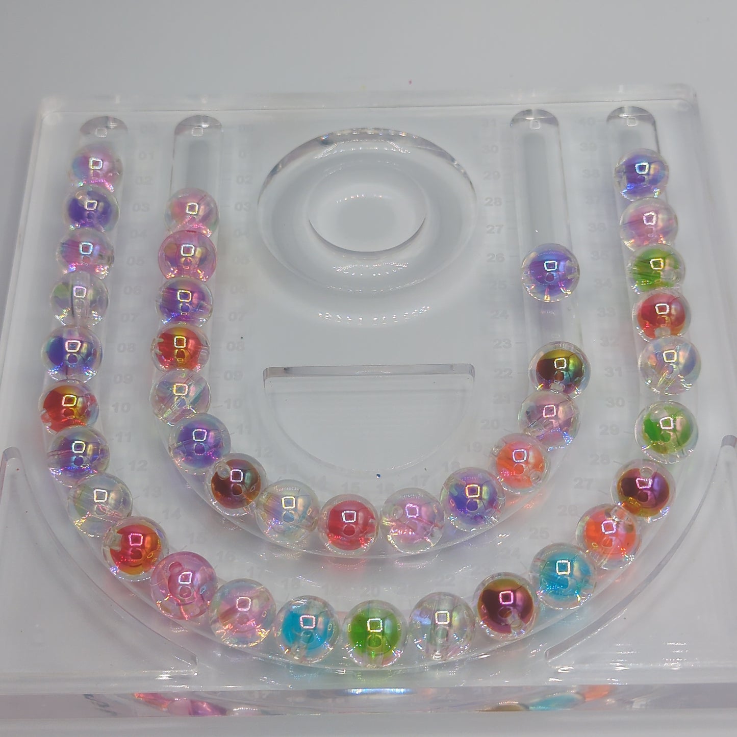 Iridescent Transparent Round Bead , ~16mm, 10ct