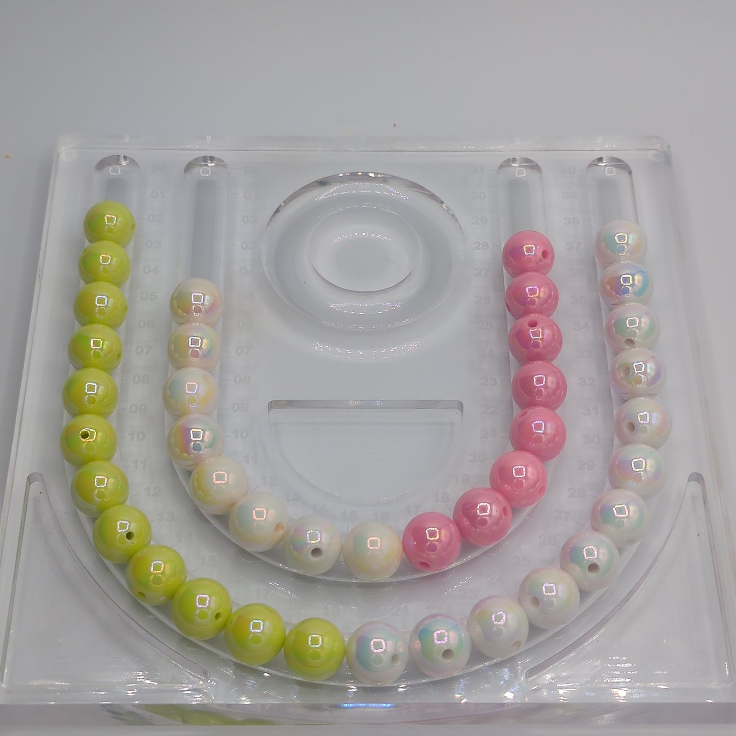 Iridescent/Glossy Round Acrylic Beads - ~16mm, 10pcs