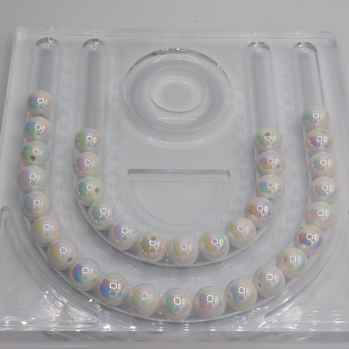 Iridescent/Glossy Round Acrylic Beads - ~16mm, 10pcs