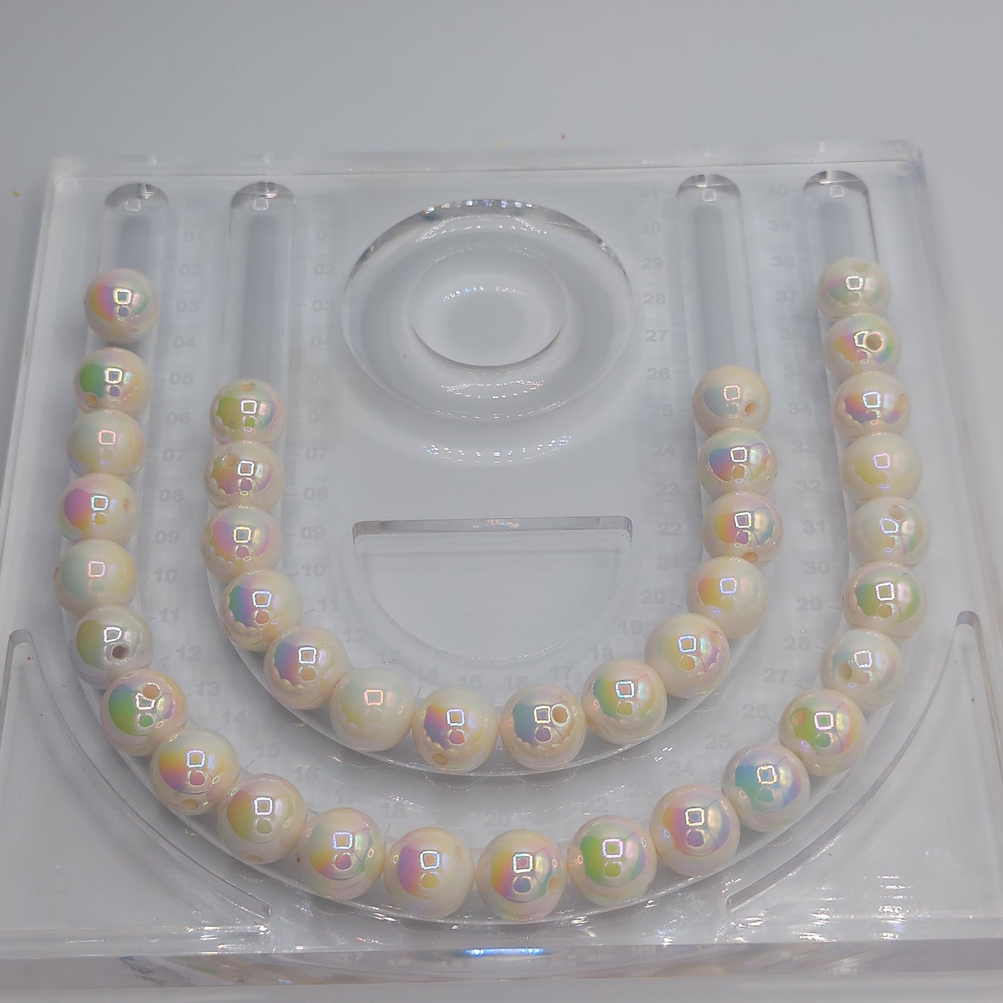 Iridescent/Glossy Round Acrylic Beads - ~16mm, 10pcs