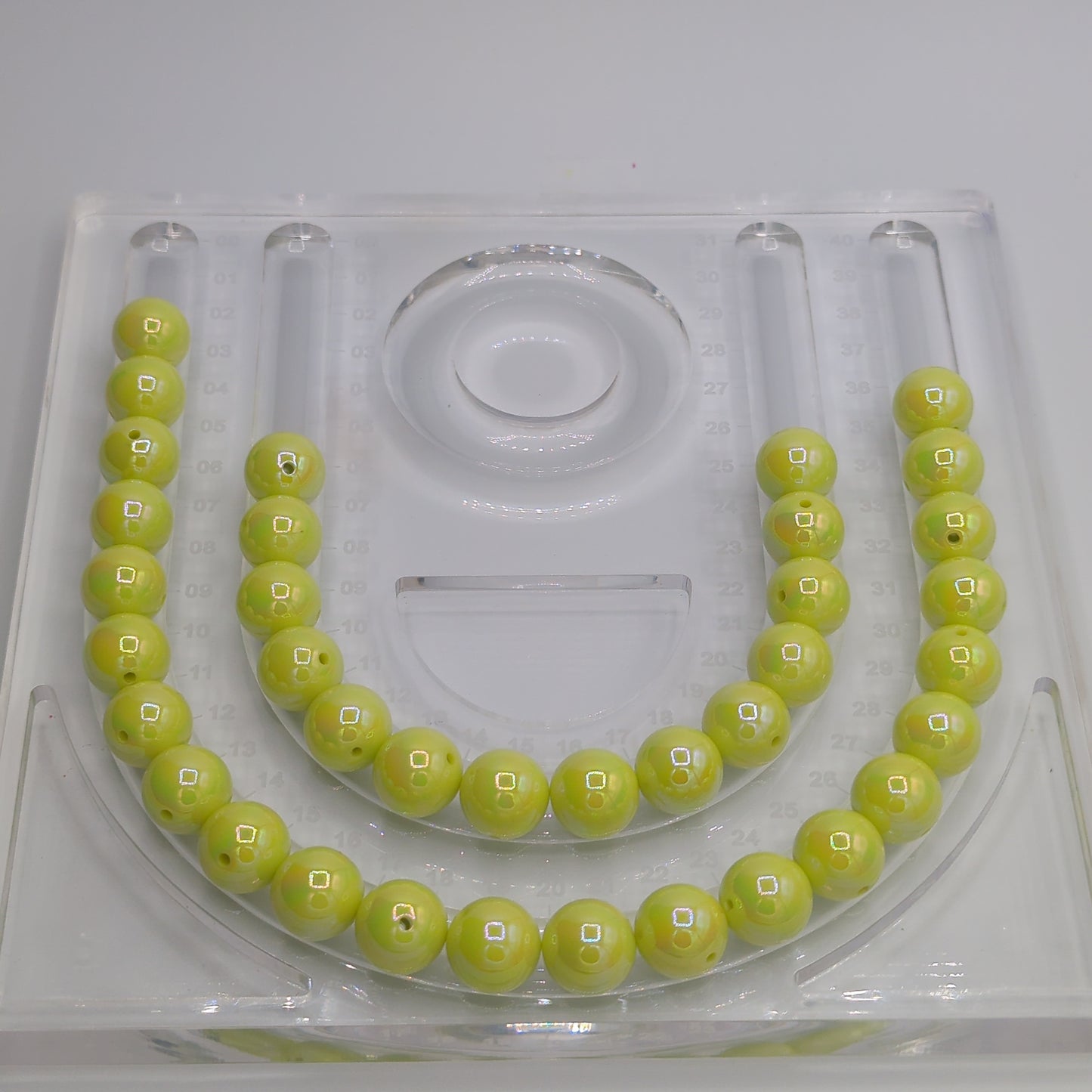 Iridescent/Glossy Round Acrylic Beads - ~16mm, 10pcs