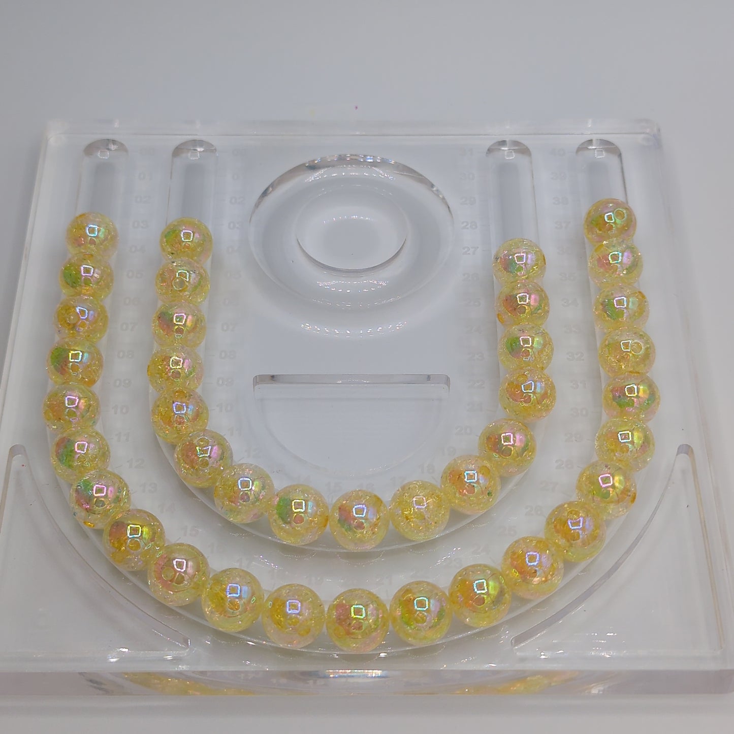 Cracked Iridescent/Glossy Round Acrylic Beads - 16mm, 10pcs