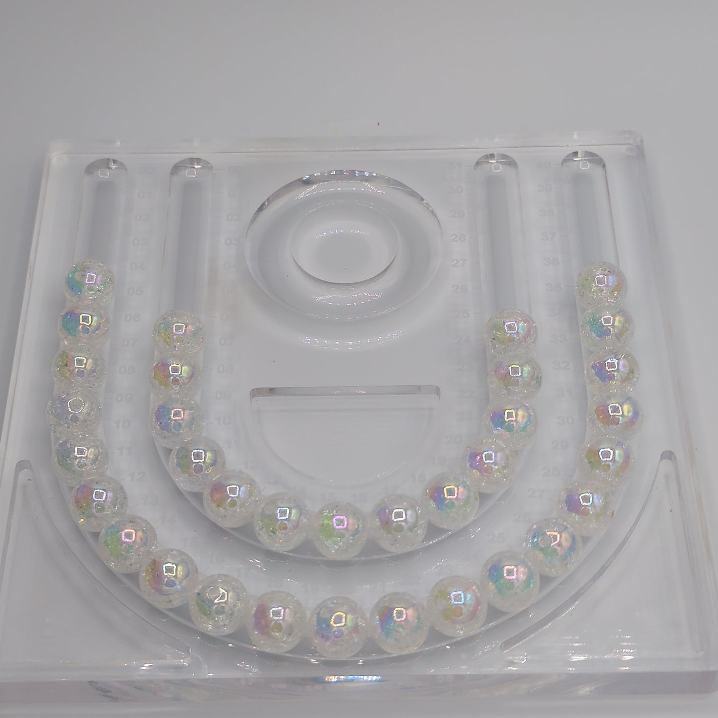 Cracked Iridescent/Glossy Round Acrylic Beads - 16mm, 10pcs