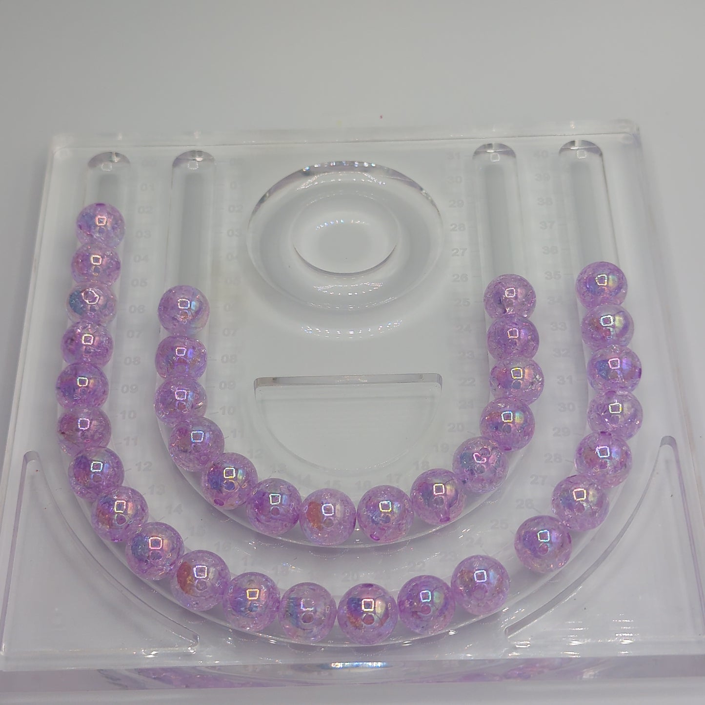 Cracked Iridescent/Glossy Round Acrylic Beads - 16mm, 10pcs