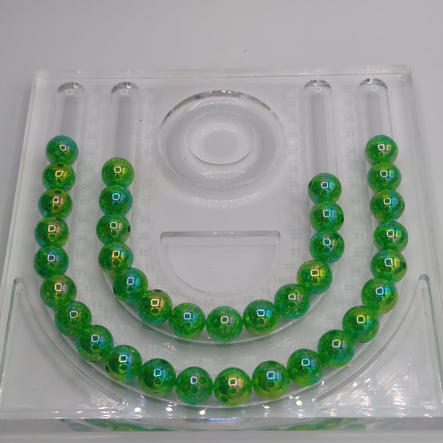Cracked Iridescent/Glossy Round Acrylic Beads - 16mm, 10pcs