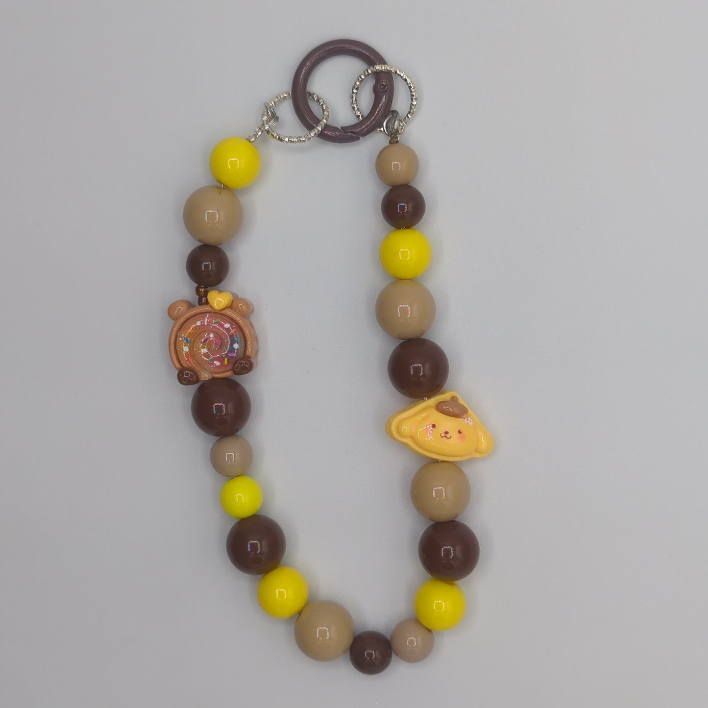 Brown - Handmade bead lanyard/key chain