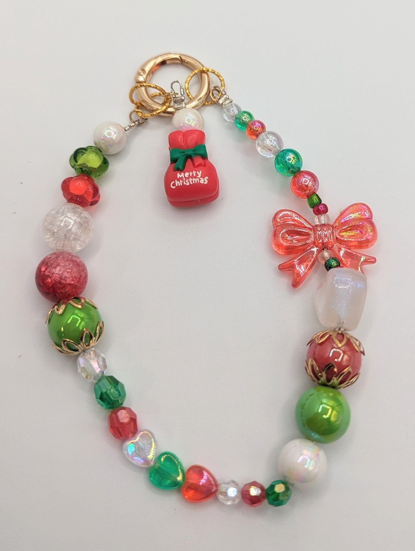 Holiday Edition - Handmade bead lanyard/key chain