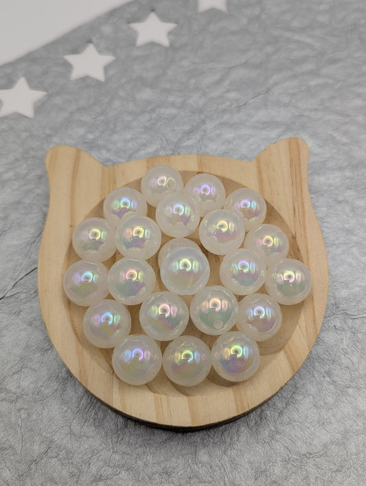 16mm Translucent Irrdiscent Bead, 10 Pcs