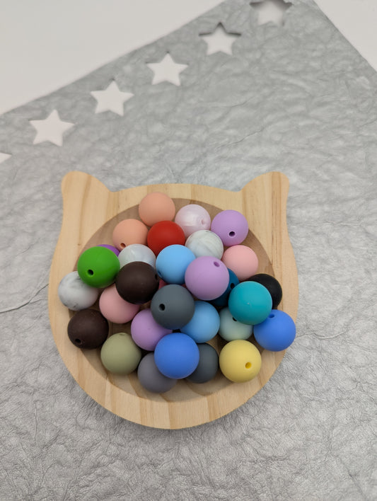 15mm Rubber Beads, 10 Pcs