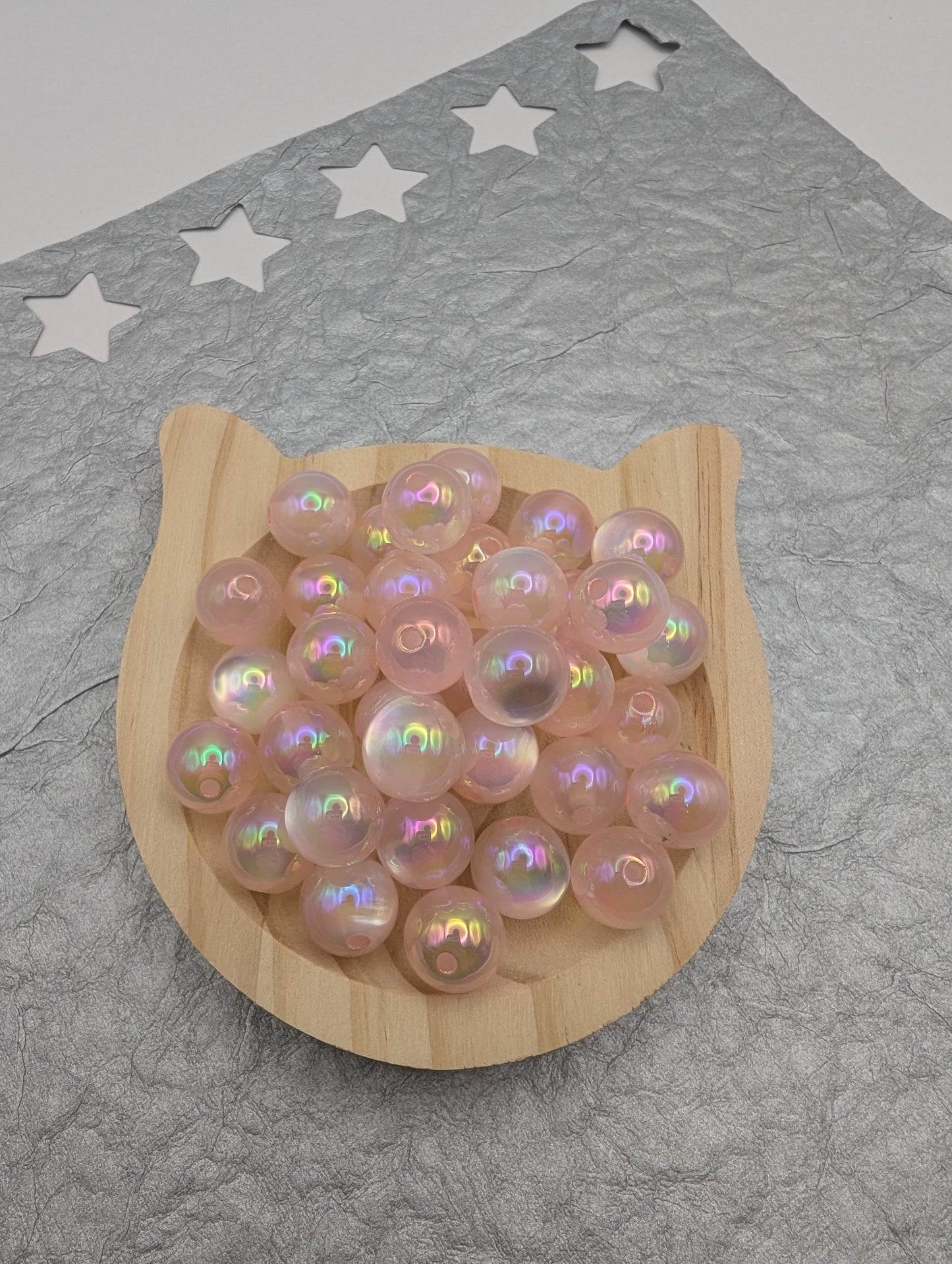 15 mm Shimmer Cat Eye Beads - 10 Pcs