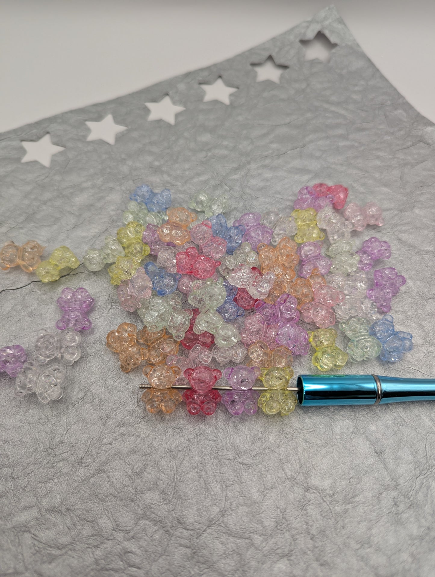 Cracked Bear Beads, 10 Pcs