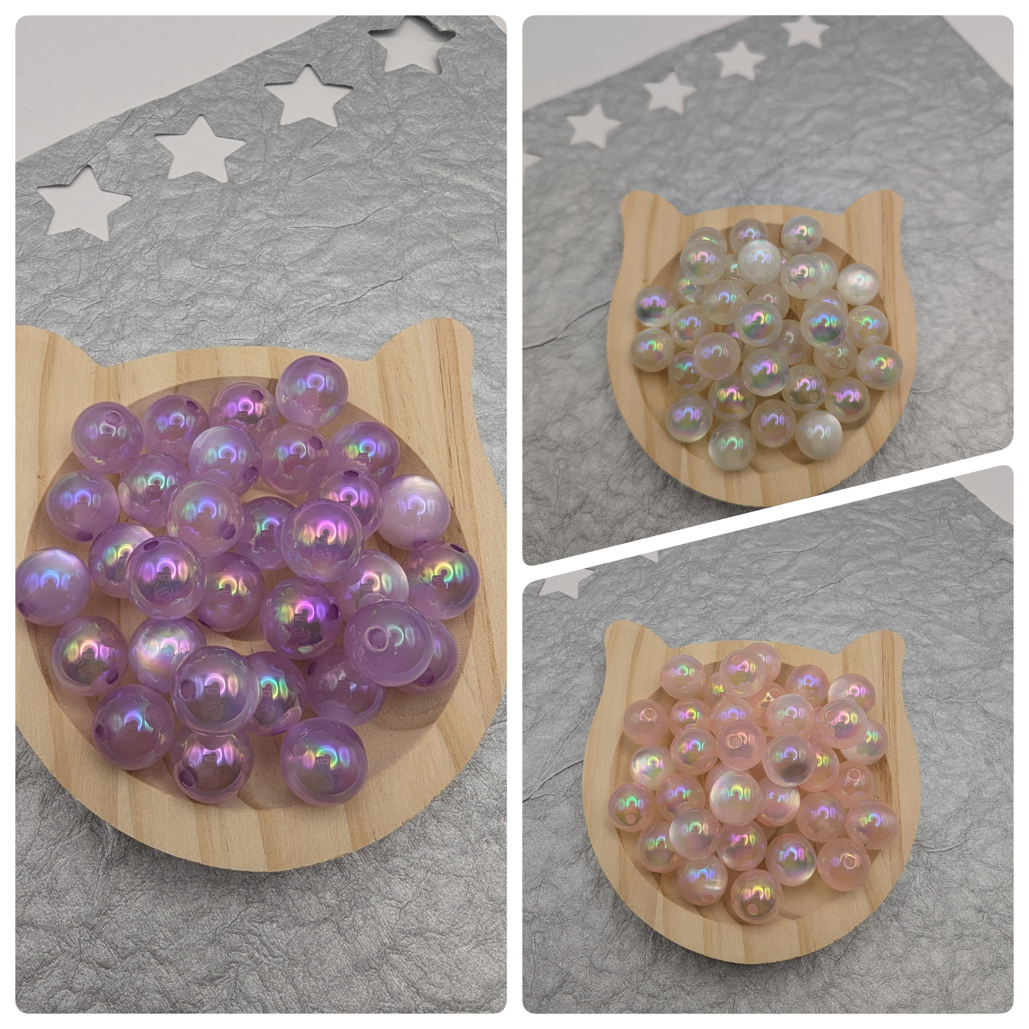 15 mm Shimmer Cat Eye Beads - 10 Pcs
