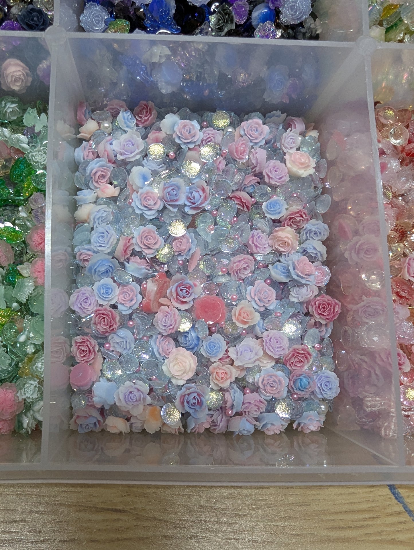 Cotton Candy Resin Flower mix -glow in the dark