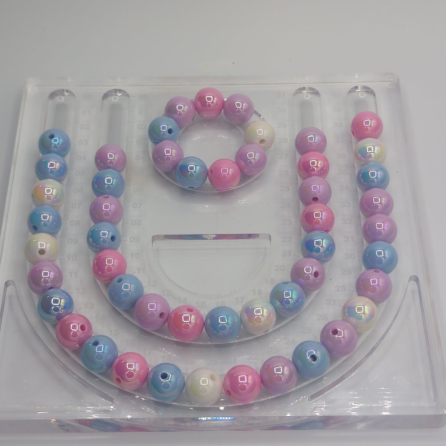 Iridescent/Glossy Round Acrylic Beads - ~16mm, 10pcs
