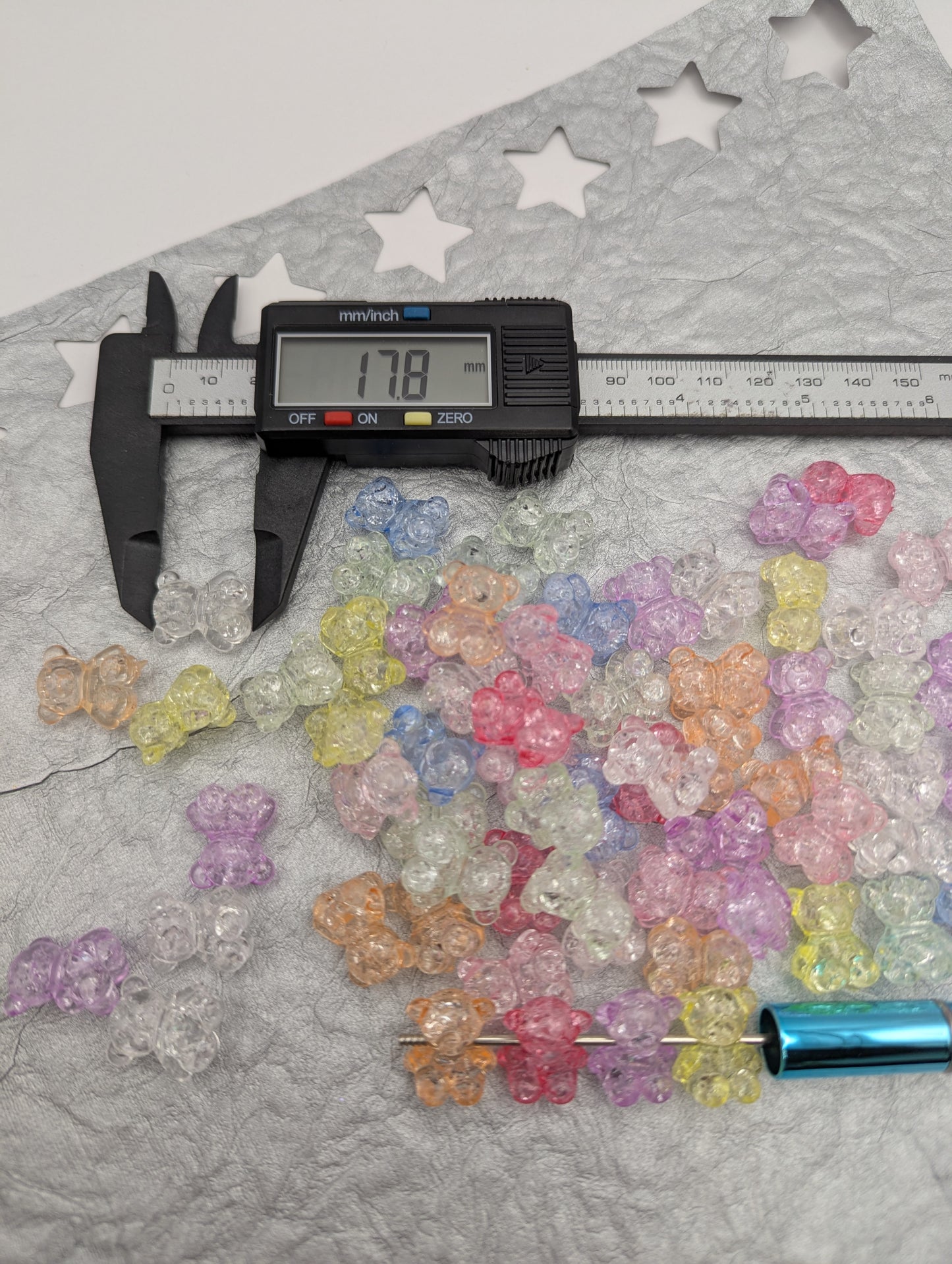 Cracked Bear Beads, 10 Pcs