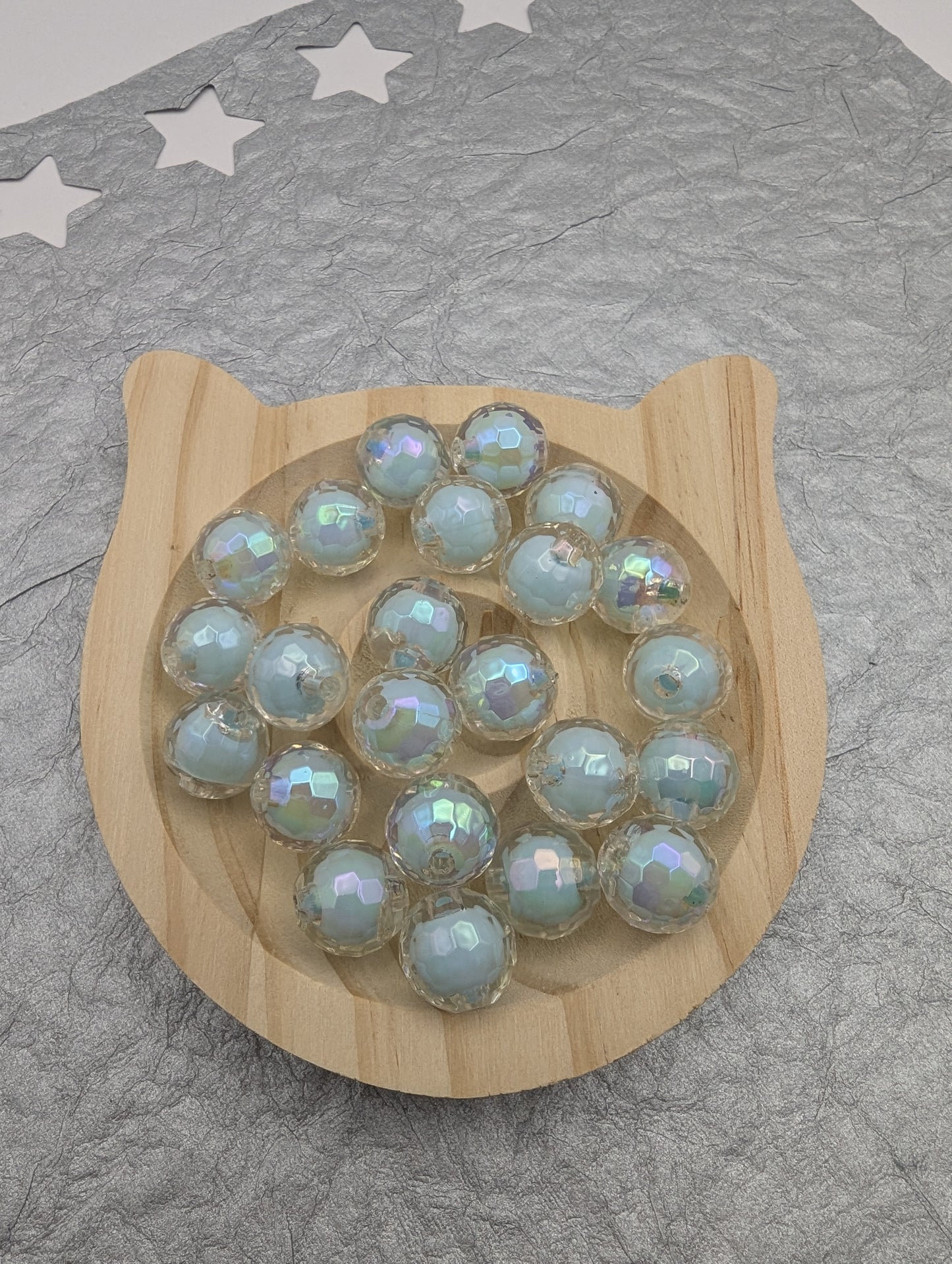14mm Irrdiscent Disco Beads, 10 Pcs