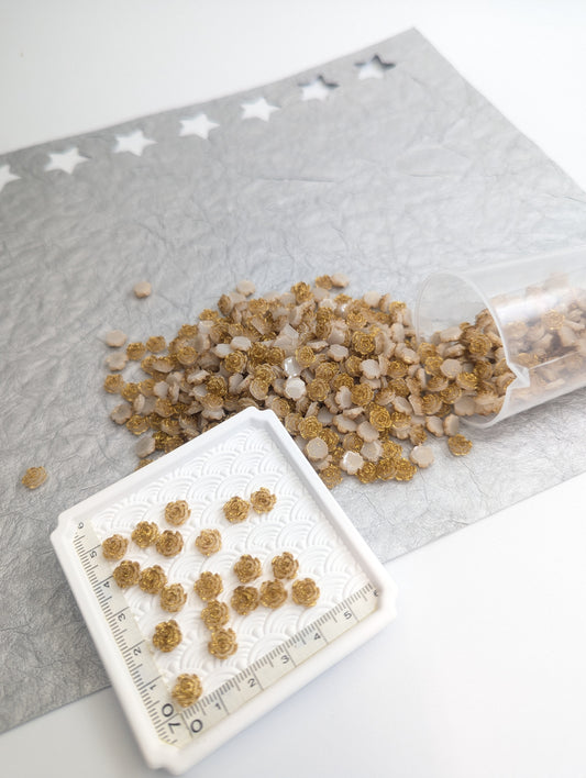 Golden Blossom Resin Flower ~ 100 Pieces