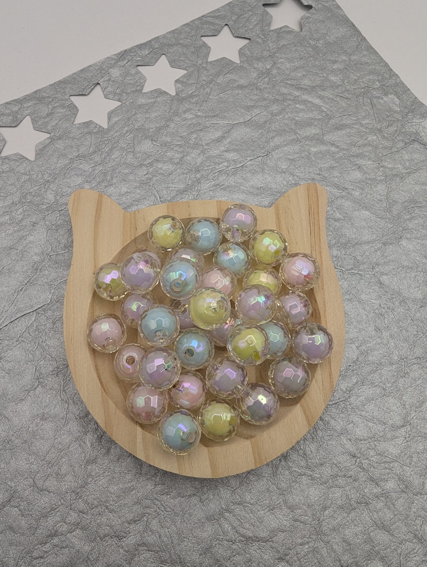 14mm Irrdiscent Disco Beads, 10 Pcs